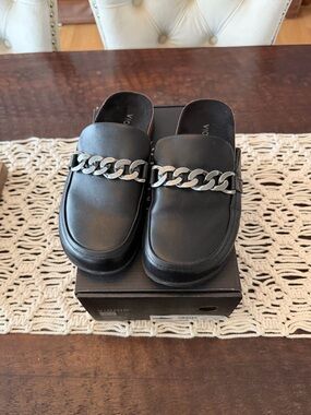 Vionic Georgie Leather Mules - Black - Size 8 1/2